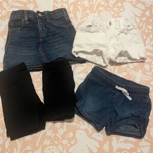 Cat & Jack and Old Navy girls 2T shorts and skirt bundle